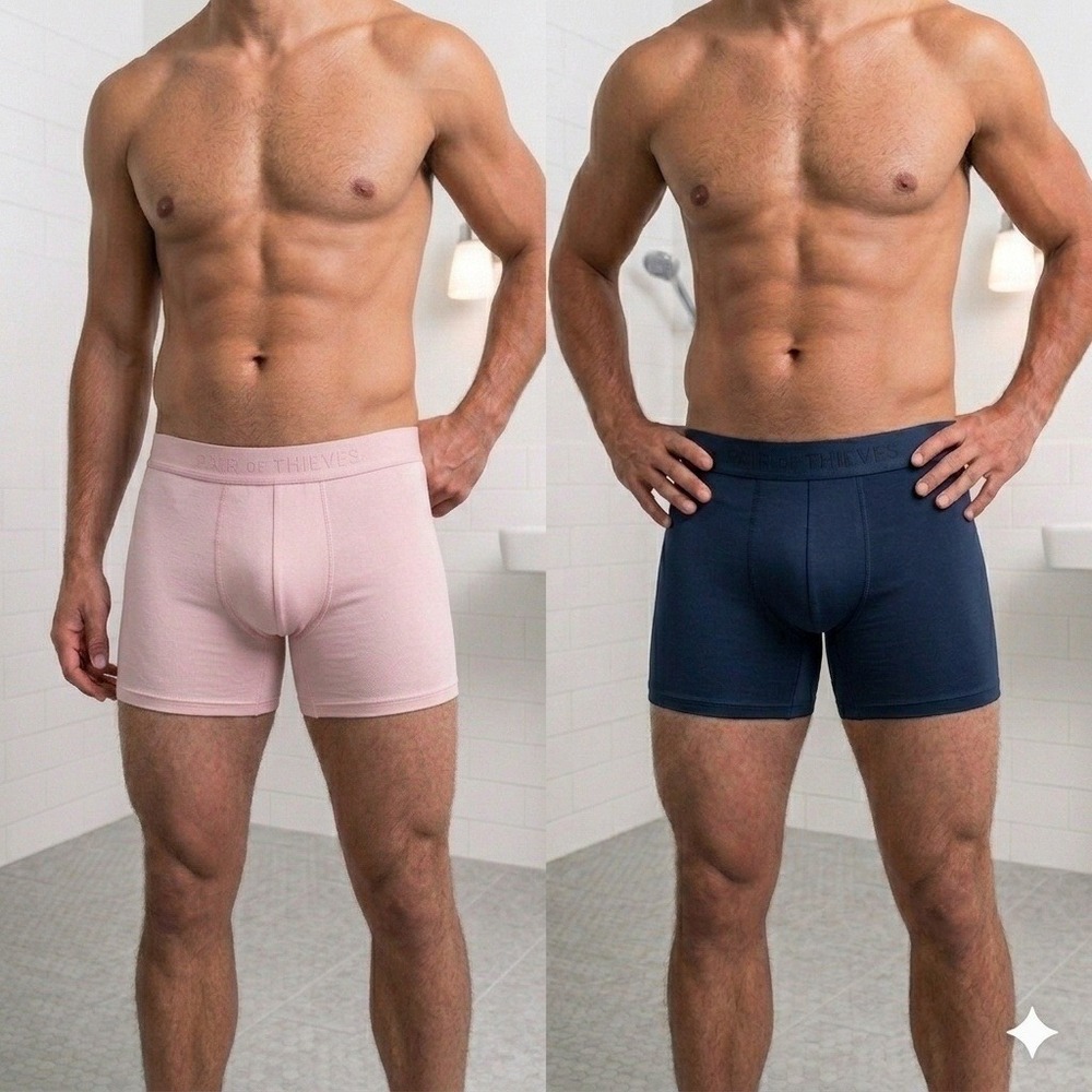 Pair of Thieves Hustle Boxer Briefs Mens XL (38-40) Navy Lavender (2) Pack *NEW*
